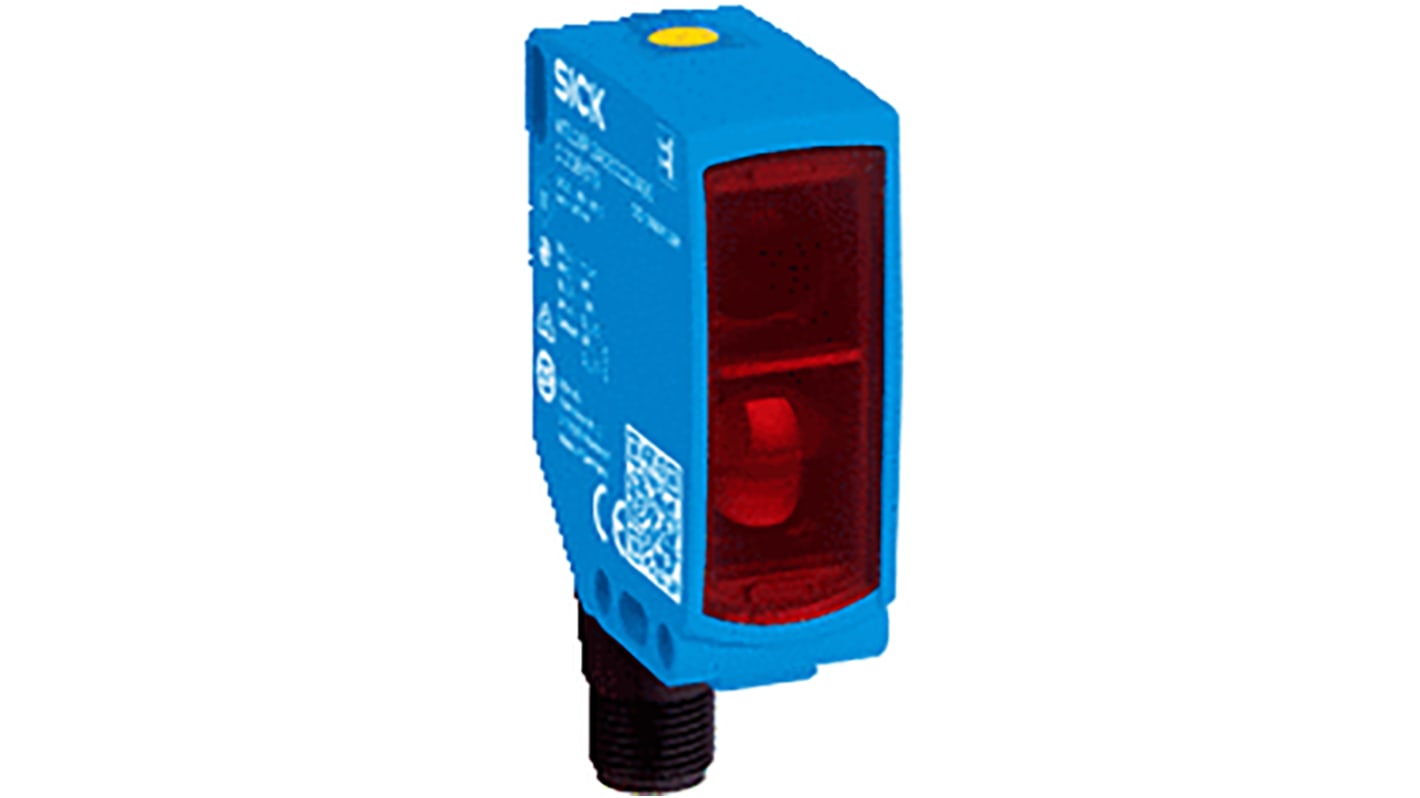 Sensore fotoelettrico rettangolare Sick WTB16P-24161220A00, rilevamento 10-500 mm, uscita NPN/PNP, grado di protezione IP66/IP67.