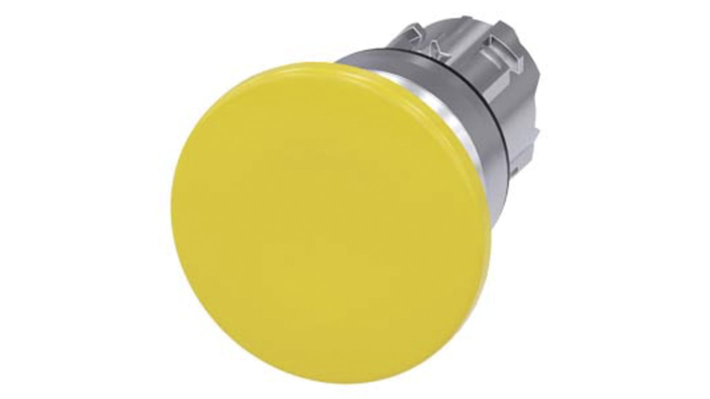 Attuatore pulsante instabile Siemens 3SU1050-1BD30-0AA0, rotondo giallo, diametro 40 mm, protezione IP66/IP67/IP69K.
