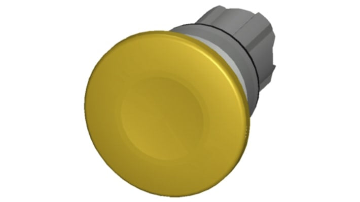 Attuatore pulsante instabile Siemens 3SU1050-1BD30-0AA0, rotondo giallo, diametro 40 mm, protezione IP66/IP67/IP69K.