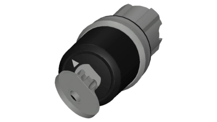 Testa selettore Siemens 3SU1, interruttore a chiave 2 posizioni, diametro foro 22 mm, protezione IP66, durata 300000 cicli.