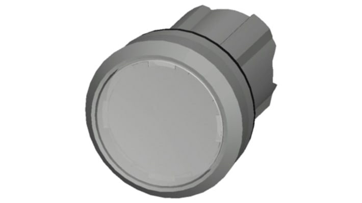 Attuatore pulsante rotondo Siemens 3SU1051-0AA60-0AA0, diametro 29.5 mm, illuminato, protezione IP66/IP67/IP69K, montaggio a incasso.