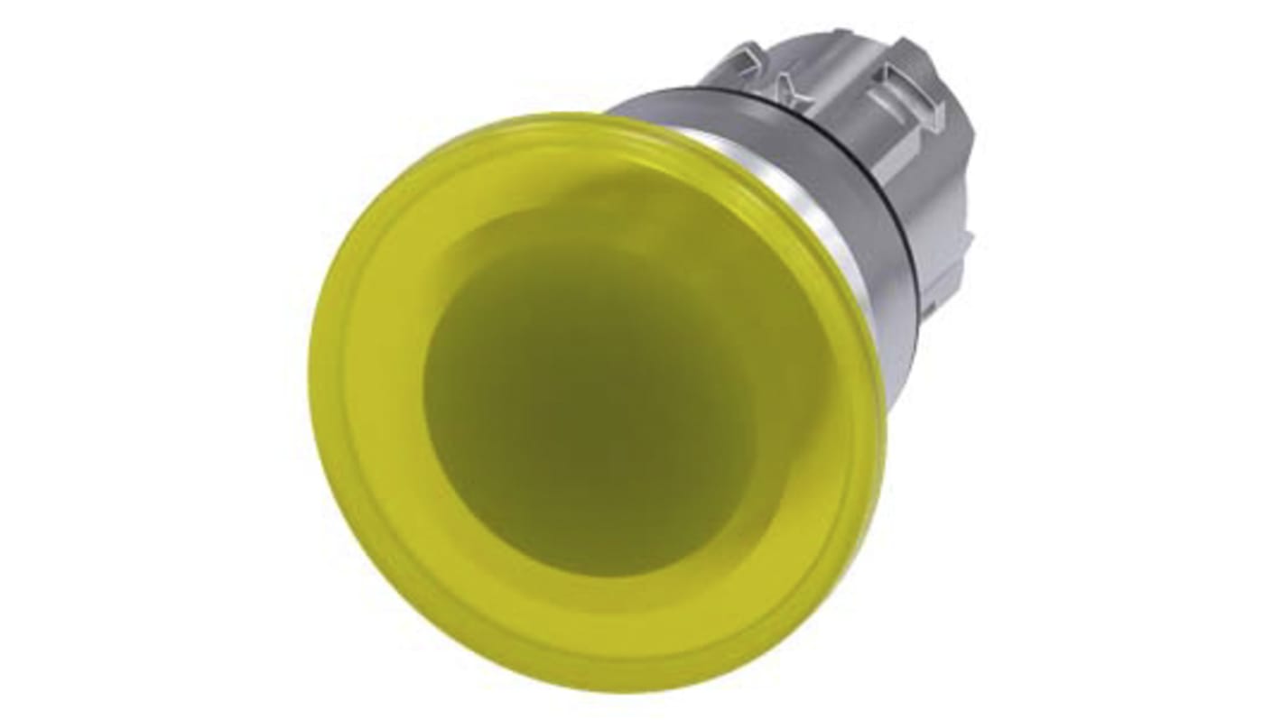Attuatore pulsante instabile Siemens 3SU1051-1BD30-0AA0, rotondo giallo, diametro 40 mm, protezione IP66/IP67/IP69K.