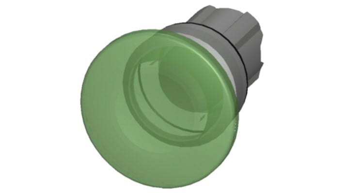 Attuatore pulsante instabile Siemens 3SU1051-1BD40-0AA0, rotondo in metallo verde, diametro 40 mm, protezione IP66/IP67/IP69K.