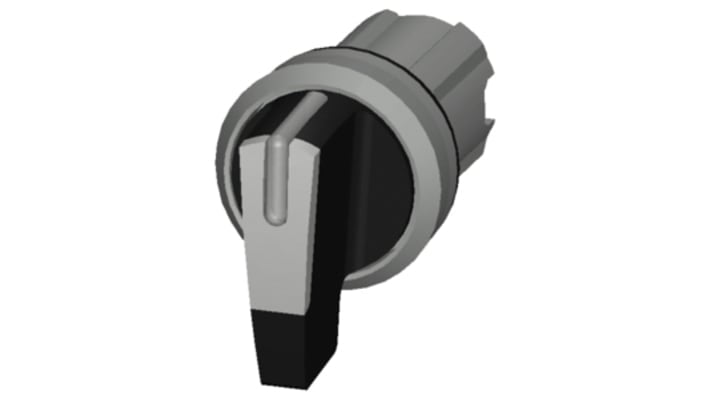 Selettore Siemens 3SU1052-2CM60-0AA0, rotondo in metallo lucido, 3 posizioni, diametro foro 22 mm, protezione IP66/IP67/IP69K.