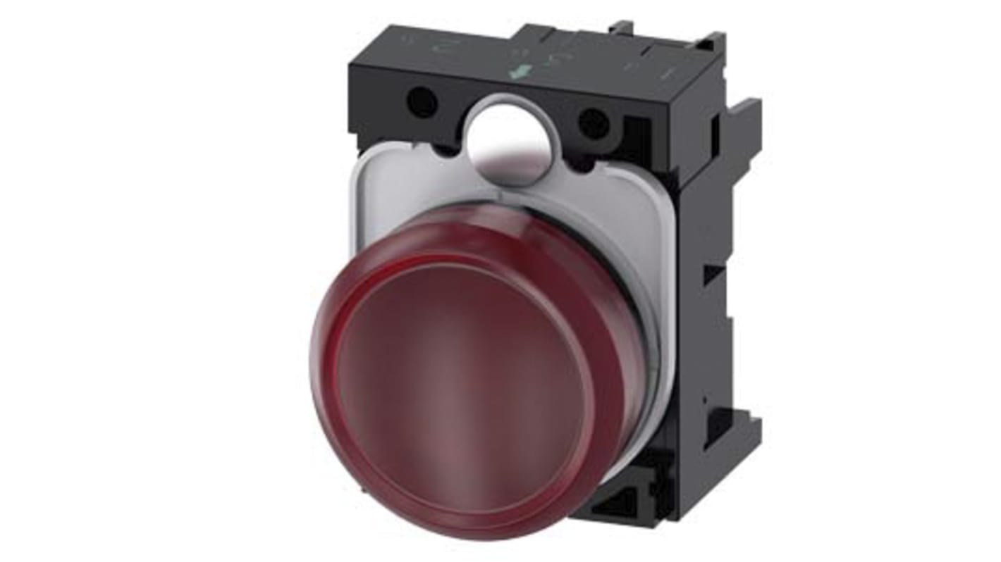 Indicatore LED Siemens SIRIUS ACT, montaggio a pannello, diametro 22 mm, rosso, 110 V CA, grado di protezione IP66.