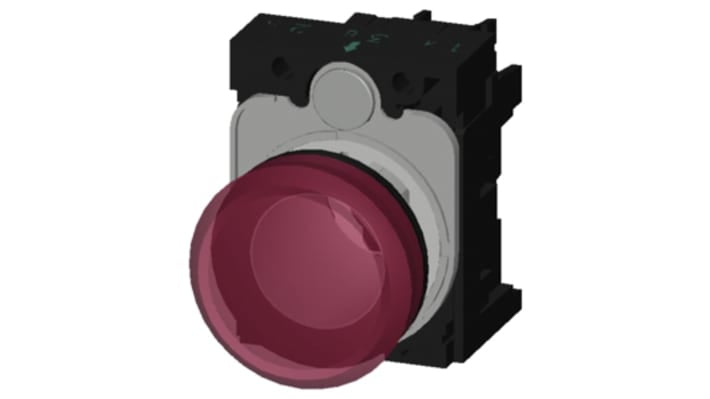 Indicatore LED Siemens SIRIUS ACT, montaggio a pannello, diametro 22 mm, rosso, 110 V CA, grado di protezione IP66.