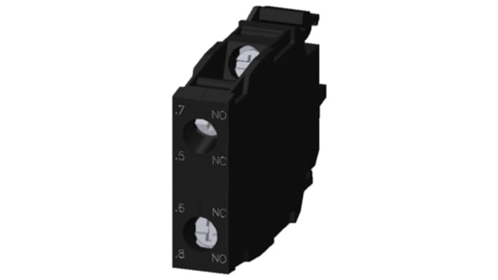 Siemens blocco contatti SPDT 10 A, tensione 5-500 V, montaggio su piastra, grado di protezione IP20/IP40. Codice 3SU1400-1AA10-1GA0.