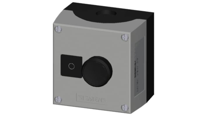 Pulsante di controllo Siemens 3SU1801-0AE00-2AB1, rotondo, IP66/IP67/IP69, montaggio a pavimento, diametro foro 22 mm, colore grigio.
