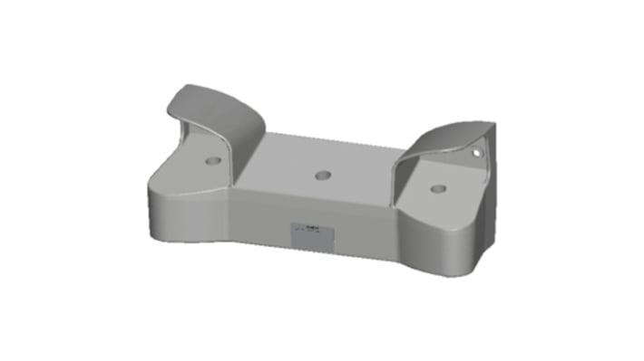 Scatola per pulsante Siemens 3SU1853-3AA00-0AA1, metallica grigia, IP66, dimensioni 492.4 x 159.5 x 185.6 mm.