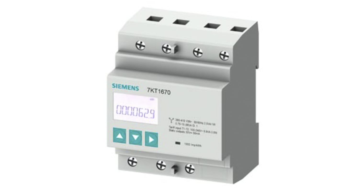 Contatore di energia Siemens 7KT1665 SENTRON PAC1600, trifase, display LCD, corrente max 80 A, protocollo Modbus.