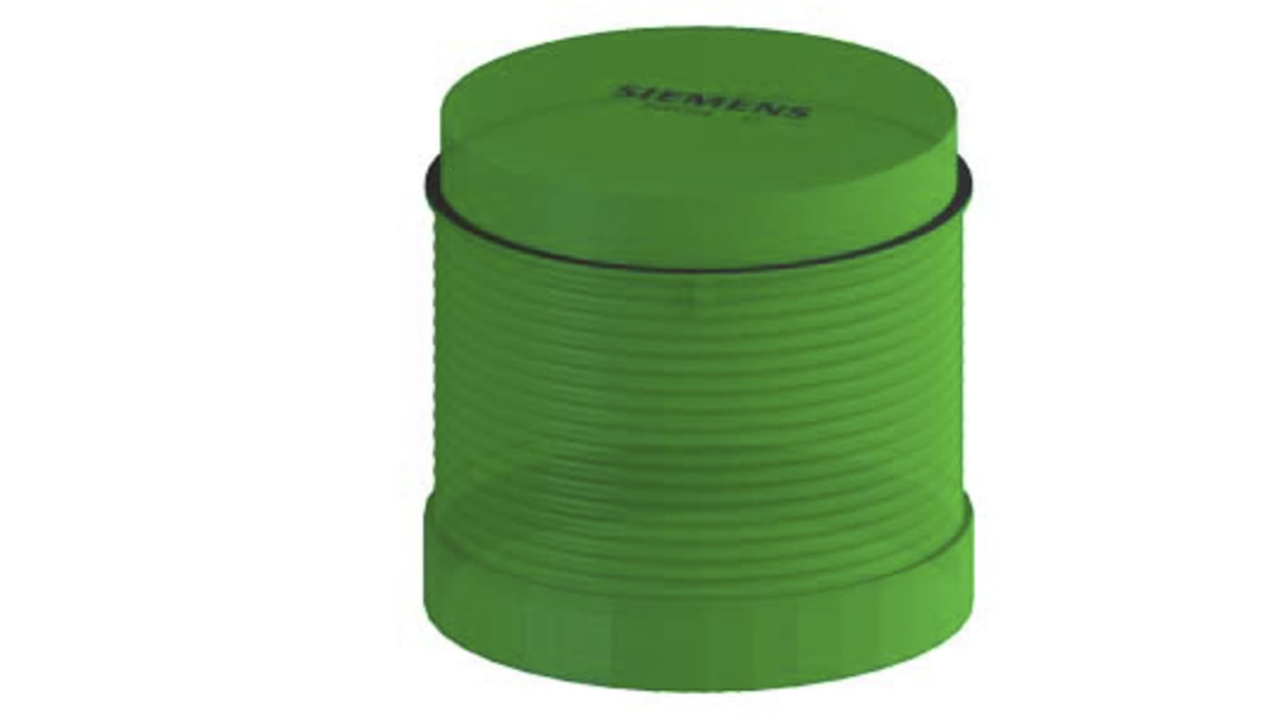 Elemento luminoso lampeggiante verde Siemens 8WD4450-5AC, LED integrato, IP65, 230 V, diametro 70 mm, altezza 65.5 mm.