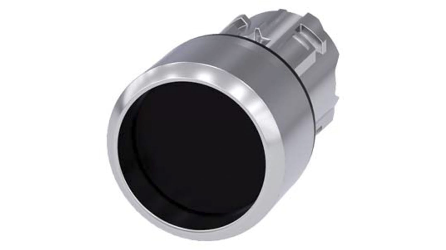 Pulsante instabile Siemens SIRIUS ACT, rotondo, 22 mm, metallo lucido nero, attuazione momentanea, codice 3SU1050-0CB10-0AA0.