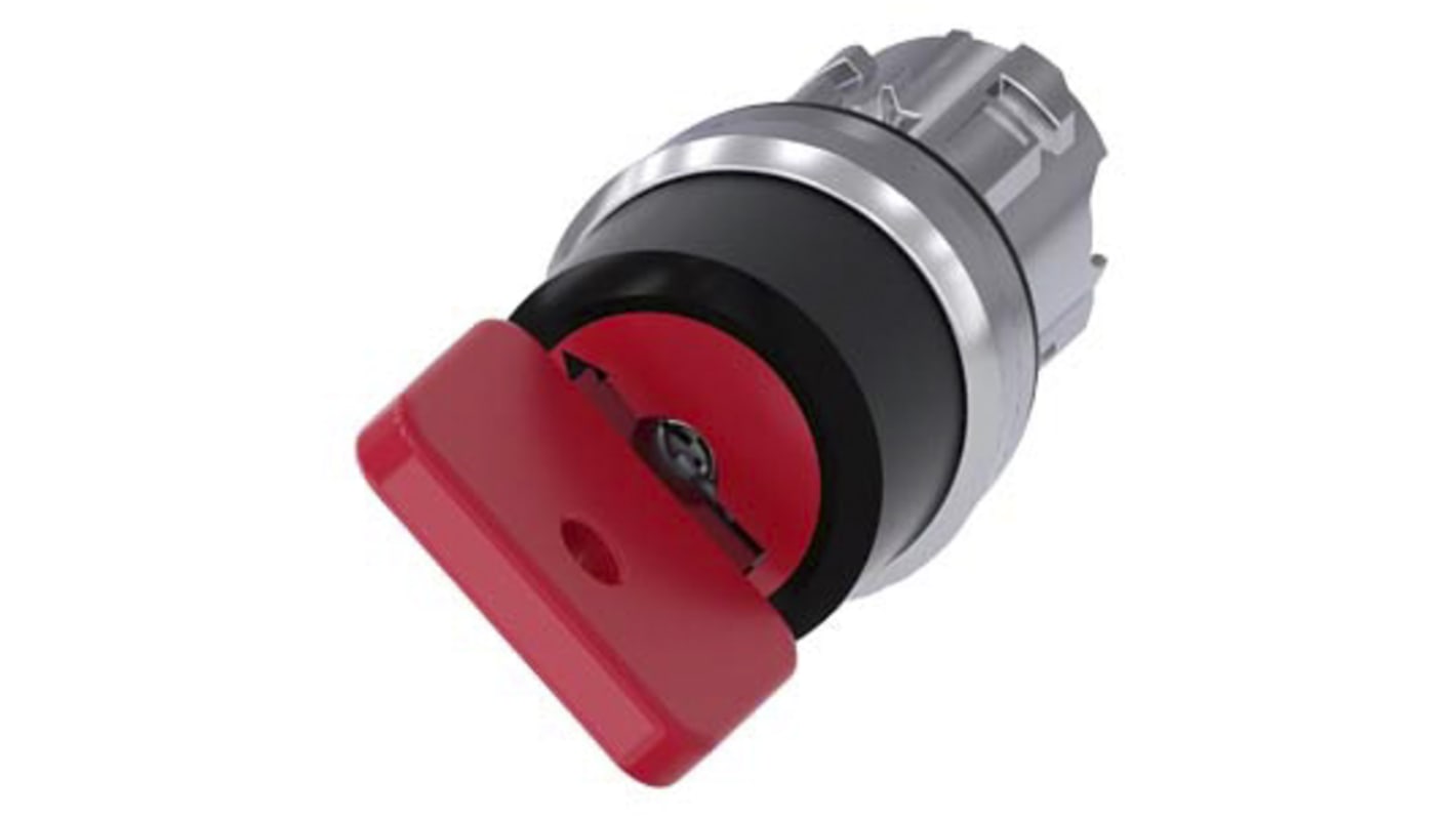 Testa selettore Siemens SIRIUS ACT, interruttore a chiave rotondo rosso, diametro 22 mm, 2 posizioni O-I, protezione IP66.