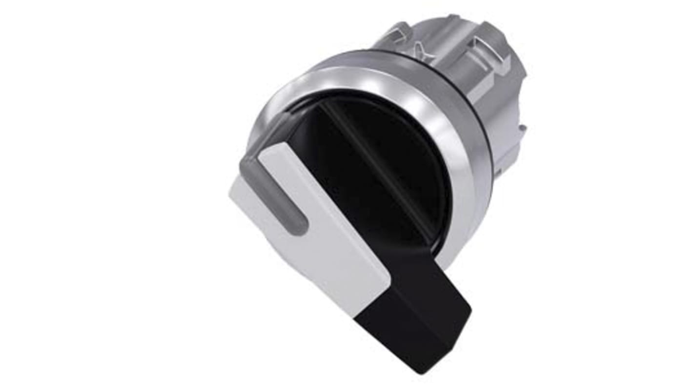 Selettore SIRIUS ACT Siemens, 22 mm, rotondo, metallo bianco, 2 posizioni O-I, protezione IP66/IP67/IP69K. Codice 3SU1052-2CF60-0AA0.