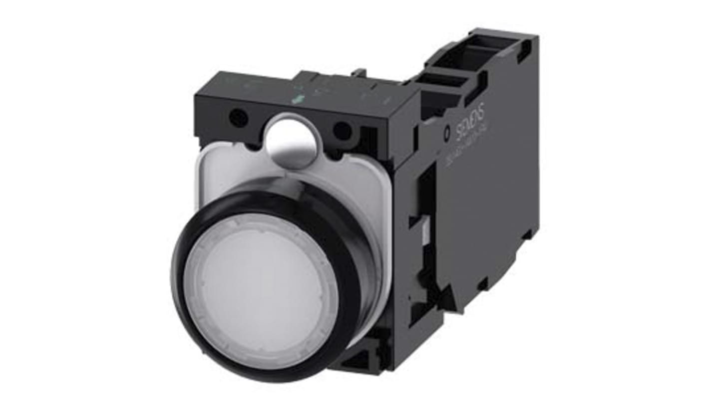 Indicatore LED Siemens SIRIUS ACT, montaggio a pannello, diametro foro 22 mm, colore rosso, tensione 24V AC/DC.