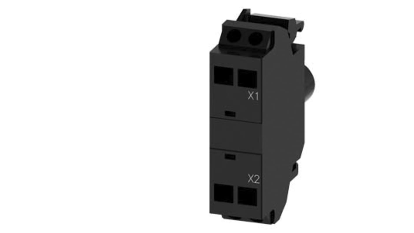 Siemens blocco luminoso LED bianco, tensione 24-240 V, corrente 20 mA, montaggio su piastra anteriore, grado di protezione IP20/IP40.