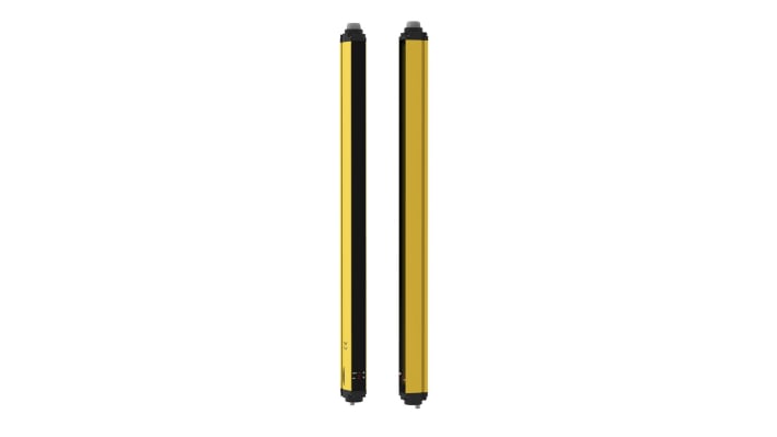 Barriera fotoelettrica Banner SGSXP3-400Q88, 3 fasci, risoluzione 400mm, distanza rilevamento 6-60m, dimensioni 906,35 x 52 x 56,9 mm.