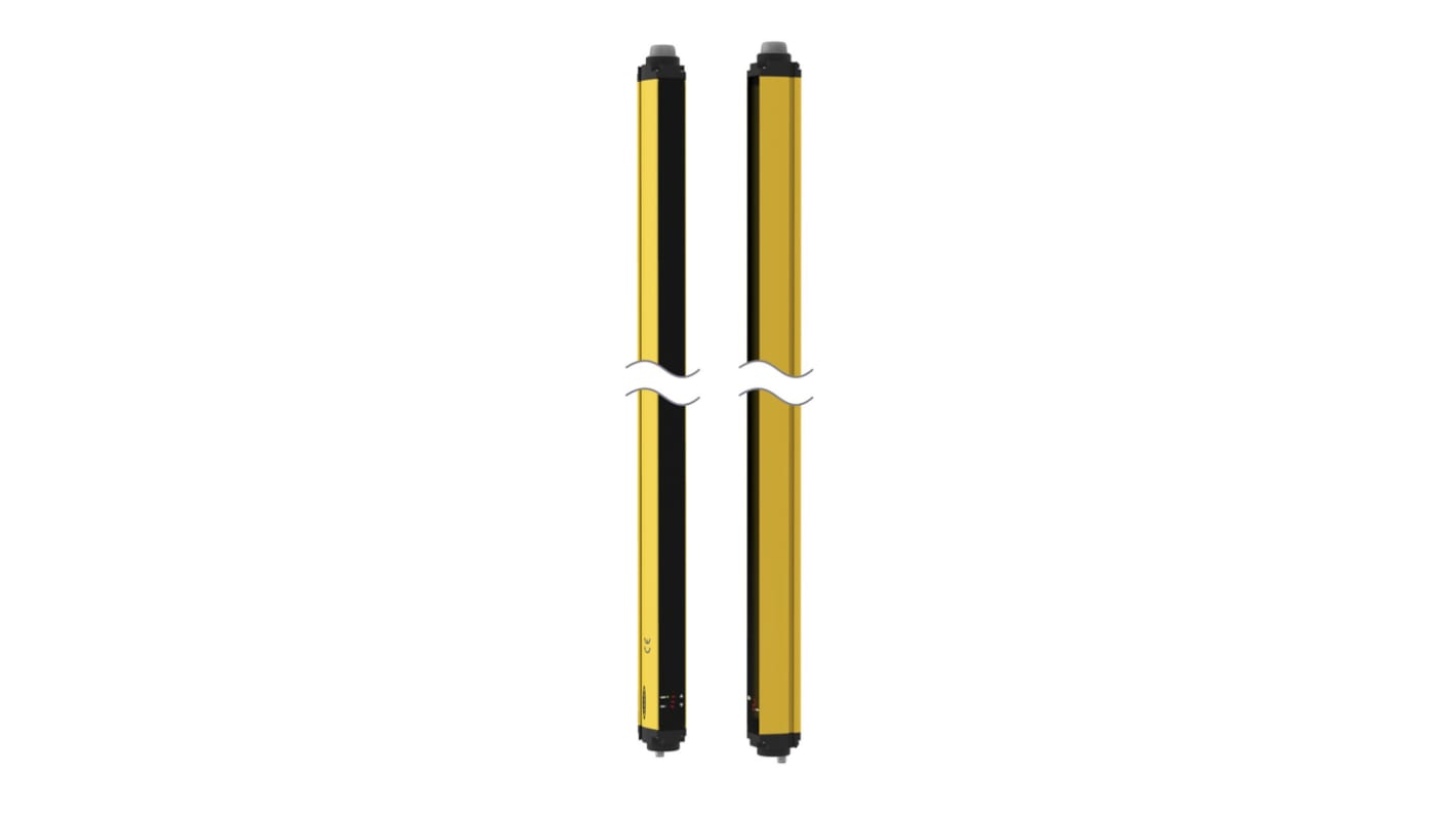 Barriera fotoelettrica Banner SGSXP4-300Q88, 4 fasci, risoluzione 300 mm, altezza protezione 900 mm, distanza rilevamento 6-60 m. Dimensioni 1006,35 x 52 x 56,9 mm.