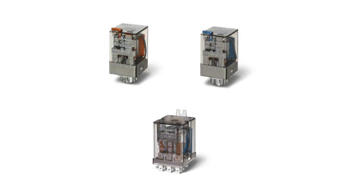 Finder 60.13.9.024.0070, relè di potenza 3PDT, bobina 24V cc, montaggio su flangia, dimensioni 32.5mm x 36.4mm x 54.2mm.