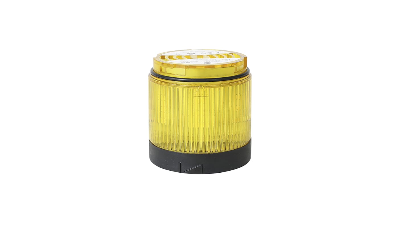 Torretta di segnalazione Allen Bradley 856T-BR8, LED giallo, alimentazione 24 V, grado di protezione IP66/IP67, diametro base 70 mm.