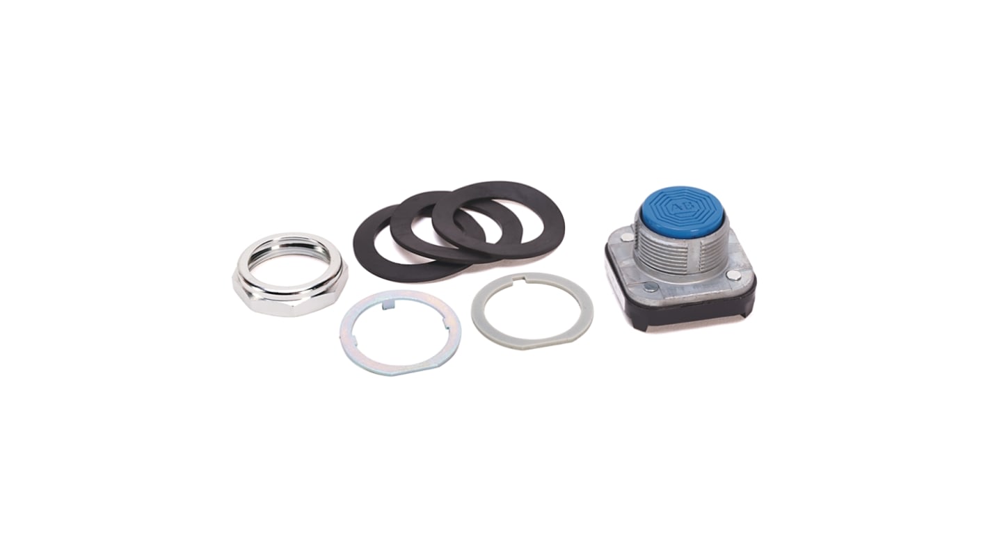 Attuatore pulsante instabile Allen Bradley 800TA7, rotondo, blu, diametro foro 30 mm, protezione IP65, metallo.