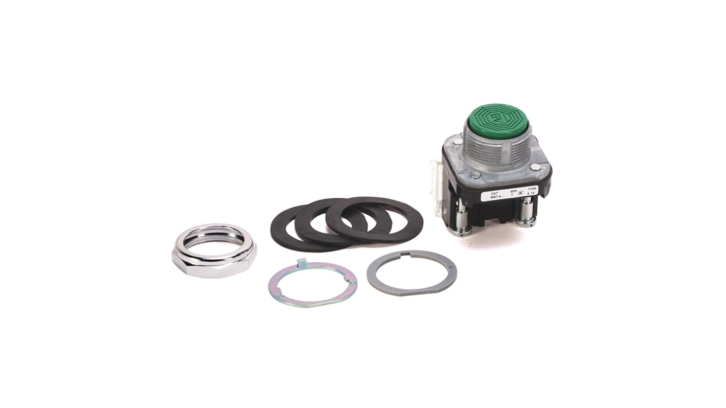 Attuatore pulsante rotondo Allen Bradley 800TA5, diametro foro 30 mm, colore bianco, protezione IP65, tipo instabile.