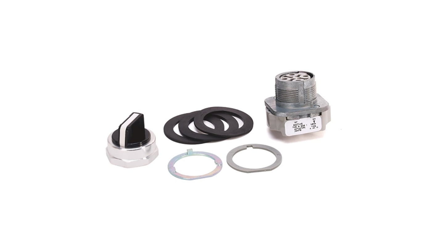 Selettore Allen Bradley 800T-H5 a 2 posizioni, diametro foro 30mm, attivazione a molla, grado di protezione IP65/IP66.