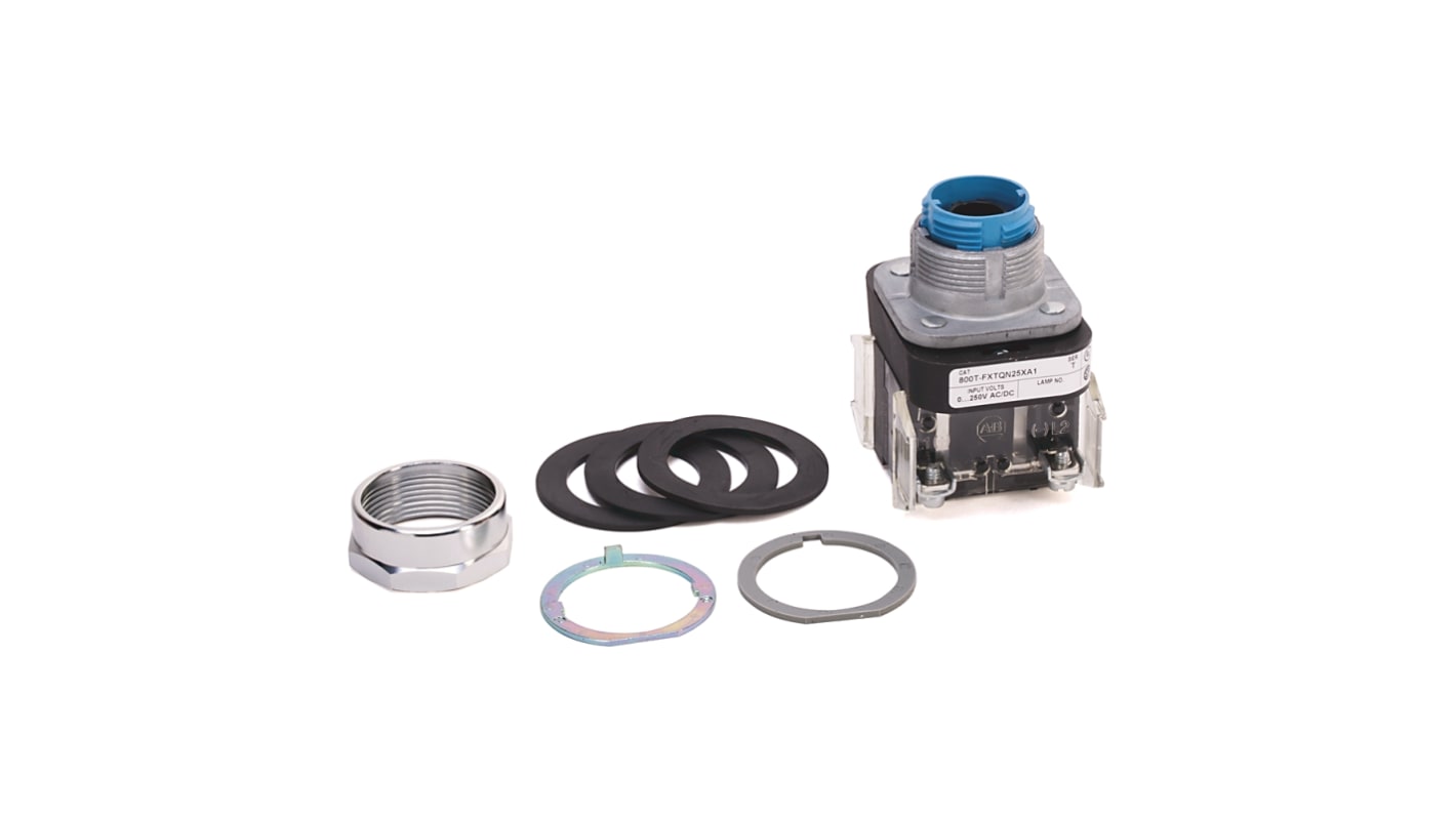 Attuatore pulsante Push Pull Allen Bradley 800T-FXTQH2R, diametro foro 30,5 mm, rosso, illuminato, IP65, 12-130V AC/DC.