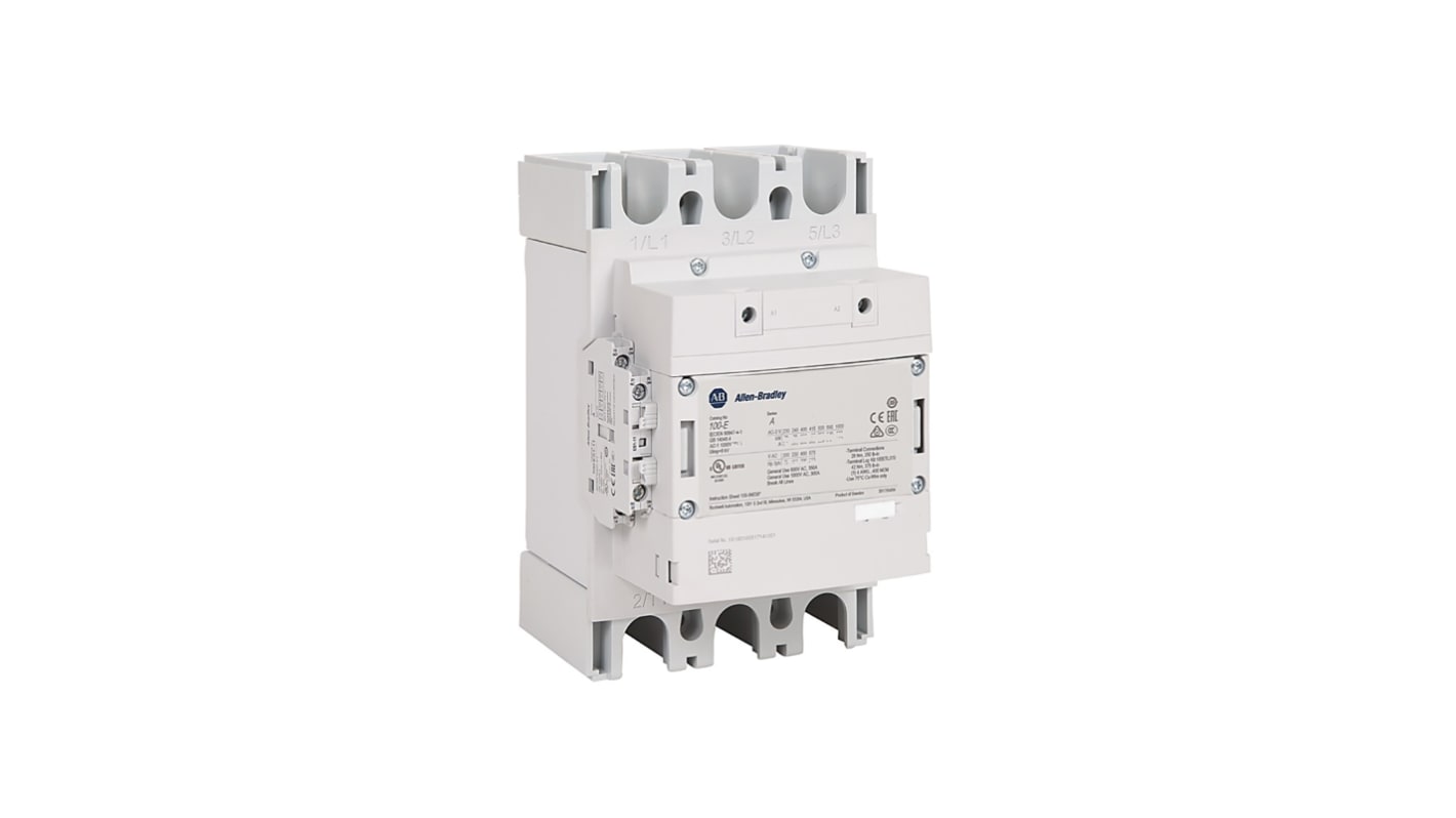 Contattore Allen Bradley 100-E305ED11, 1 NO + 1 NC, 305 A, bobina c.c. 100-250 V, per applicazioni AC3.
