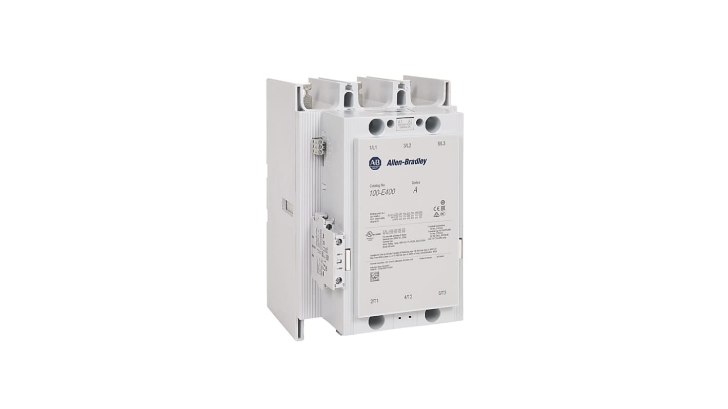 Contattore Direct on Line Allen Bradley 100-E400ED11, 3 poli, 400 A, montaggio a pannello, 100-250 V cc.