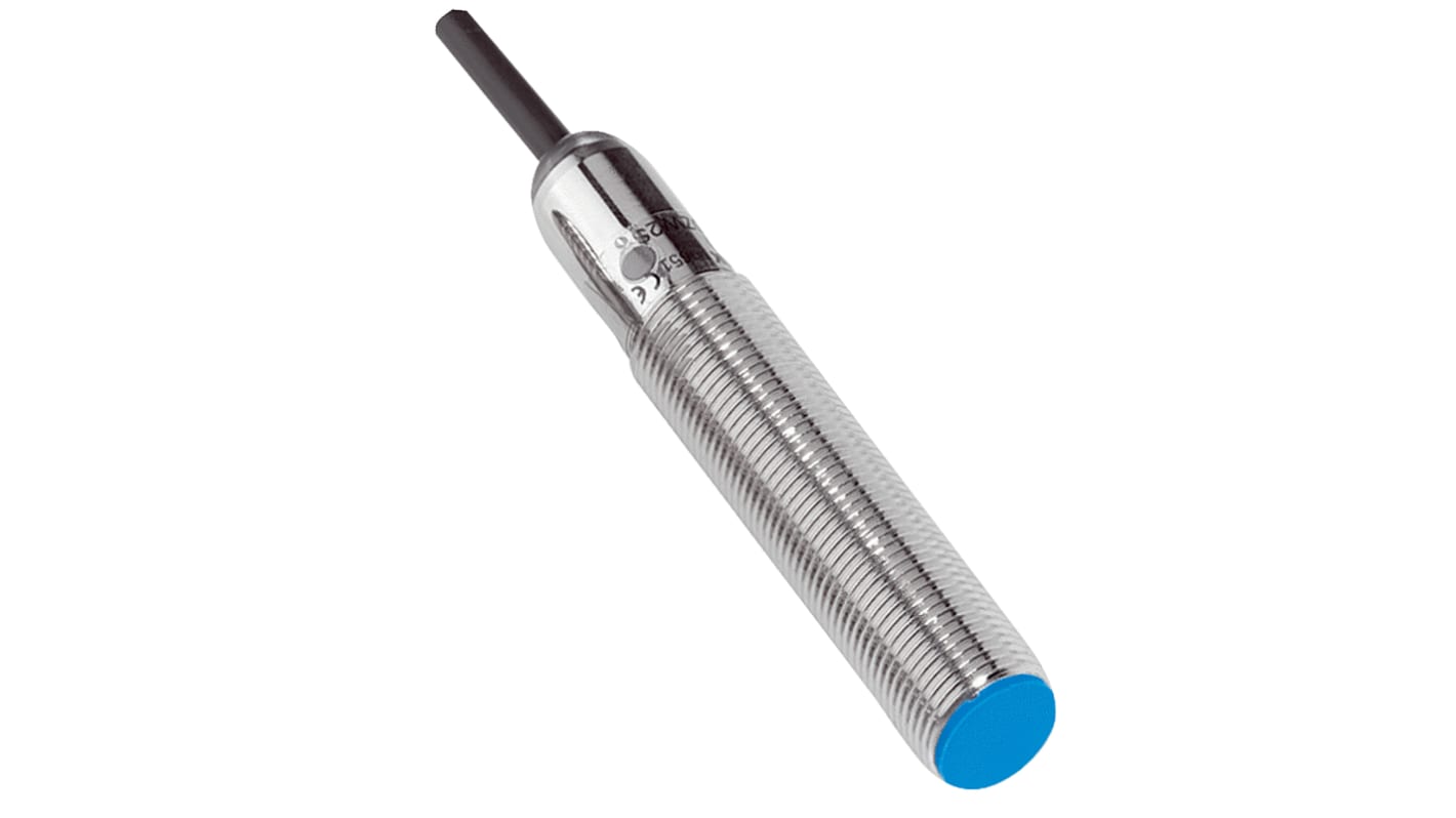 Sensore di prossimità cilindrico Sick IME12-06BPSZW2S, PNP-NO, rilevamento 6 mm, IP67, dimensioni 63 mm x 12 mm.