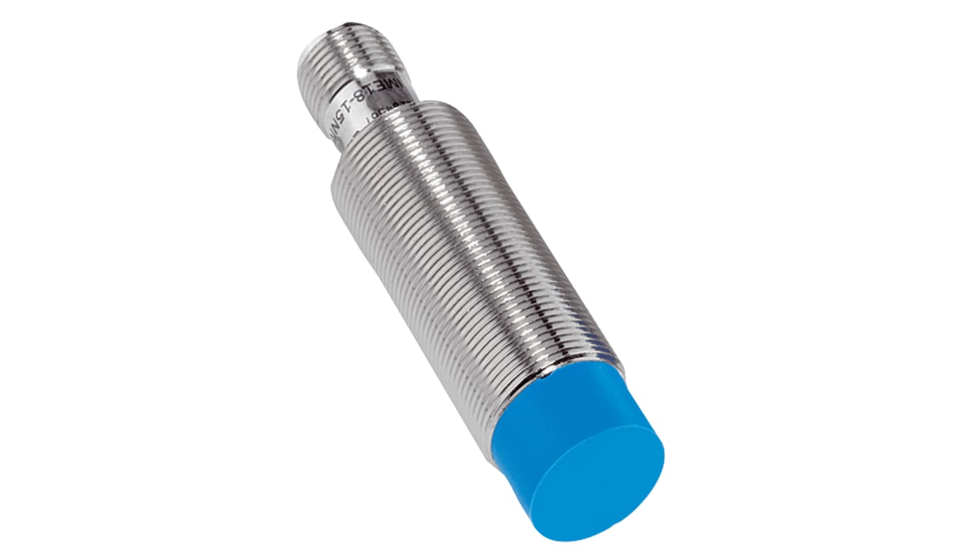 Sensore di prossimità cilindrico Sick IME18-20NPSZC0S PNP M18, portata 20 mm, grado di protezione IP67, connettore M12.