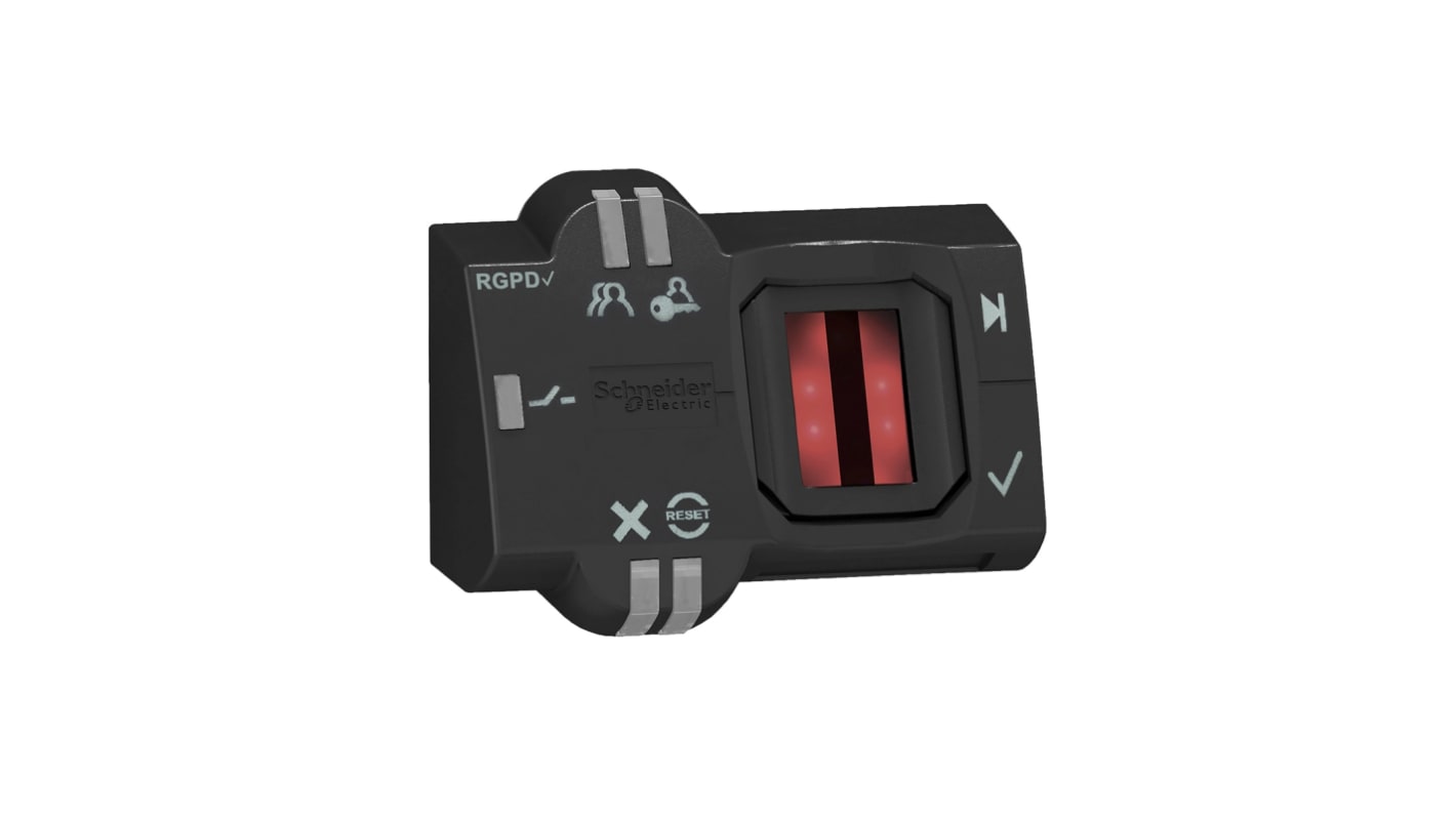 Schneider Electric XB5S6B2L2, unità pulsante per controllo accessi biometrico, tensione 24 V CC, montaggio 22 mm.