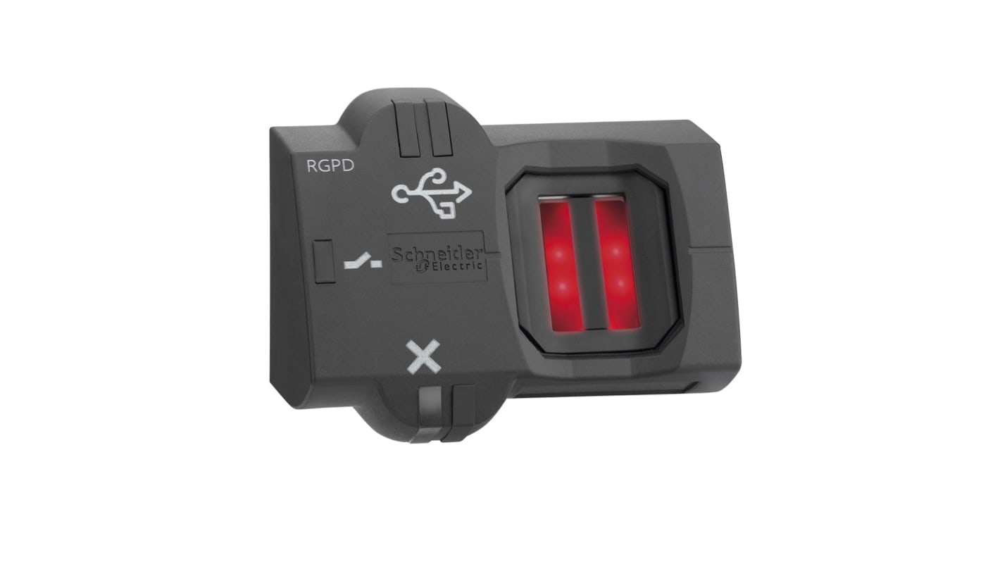 Schneider Electric, unità pulsante per controllo accessi biometrico, tensione 24 V CC, montaggio standard 22 mm, interruttore monostabile.