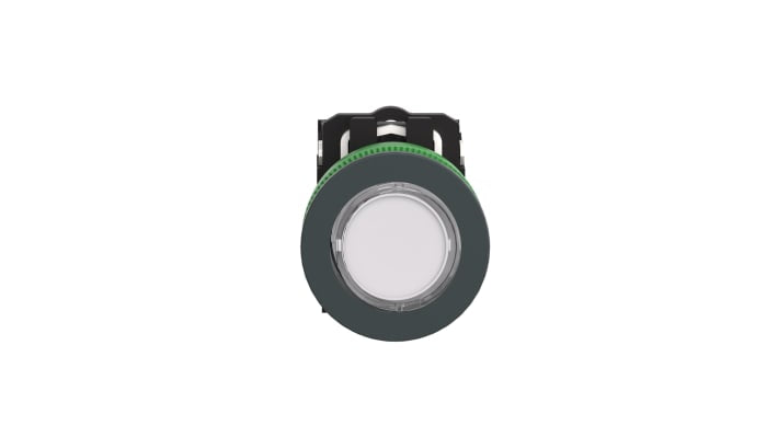 Pulsante illuminato Schneider Electric XB5FW31B5, montaggio a pannello, contatto SPDT, diametro 36.6 mm, grado di protezione IP69K.