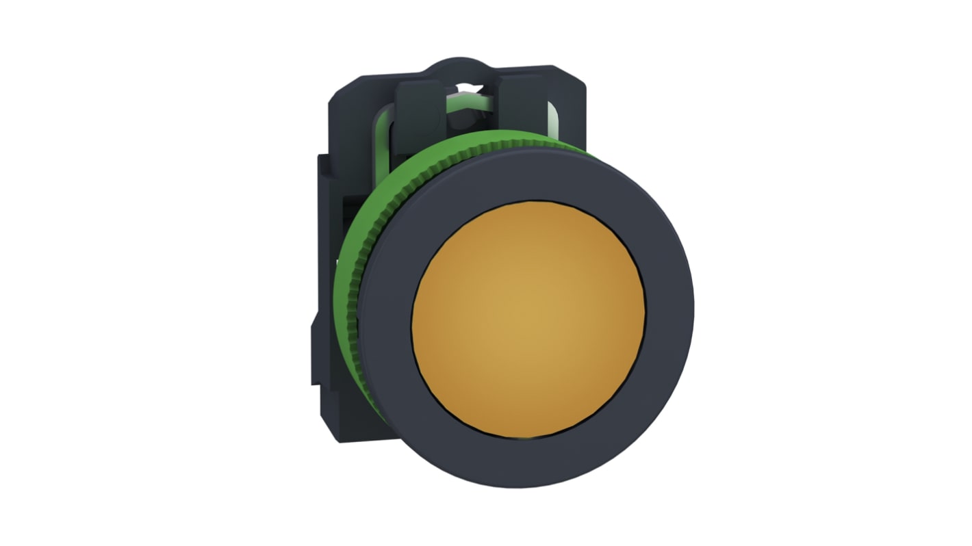 Spia LED arancione Schneider Electric XB5, montaggio a filo, diametro foro 30mm, tensione 195-264V AC, robustezza chimica.