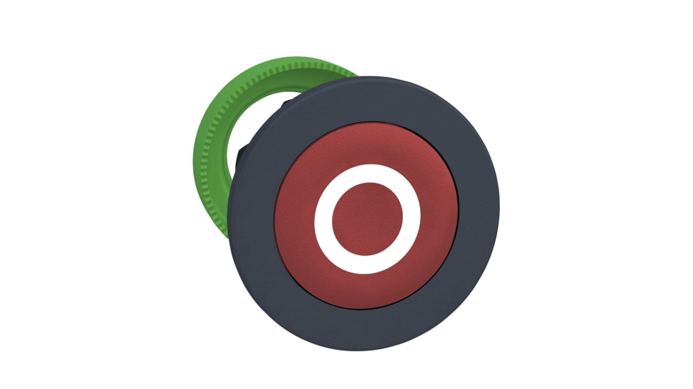 Attuatore pulsante instabile rotondo ZB5FA432 di Schneider Electric, colore rosso, diametro 36.6 mm, protezione IP66/IP67/IP69K.