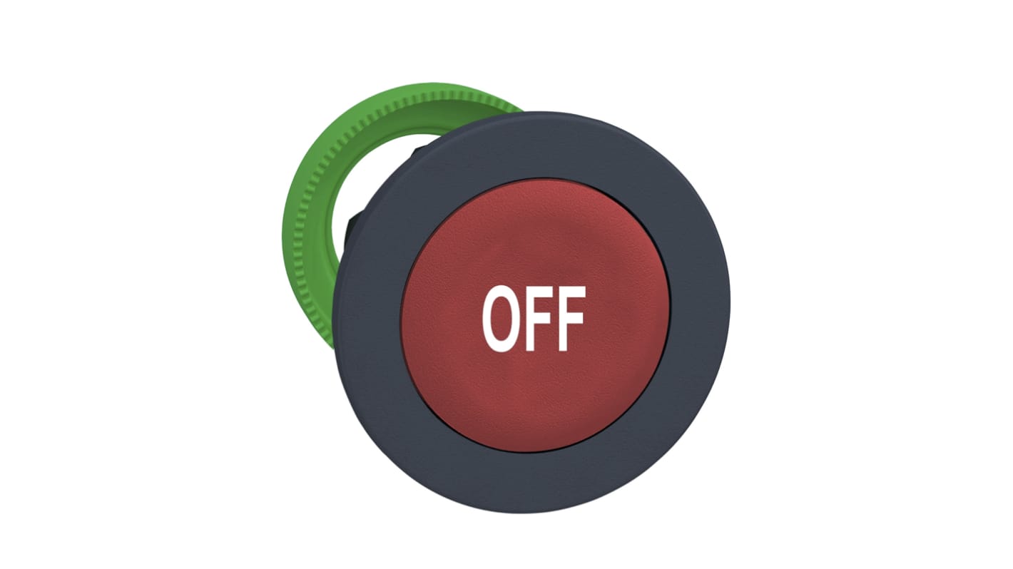 Attuatore pulsante rotondo ZB5 di Schneider Electric, rosso, diametro 36.6 mm, montaggio a incasso, protezione IP66/IP67/IP69K.
