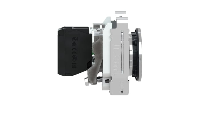 Pulsante SPST Schneider Electric XB4FA31, montaggio a pannello, diametro 36,5 mm, colore verde, resistente a temperature da -40 a +70 °C.