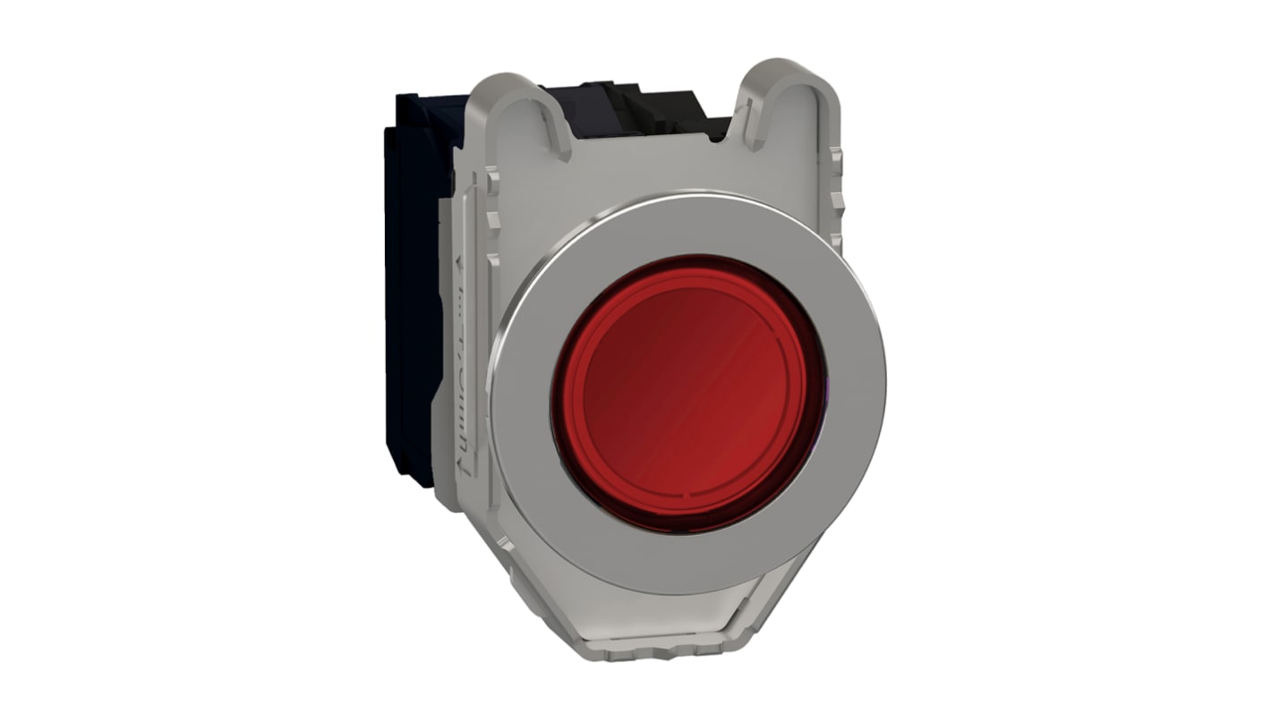 Pulsante SPDT luminoso Schneider Electric, montaggio a pannello, diametro foratura 30 mm, colore rosso, 1NO 1NC, 600V AC/DC.