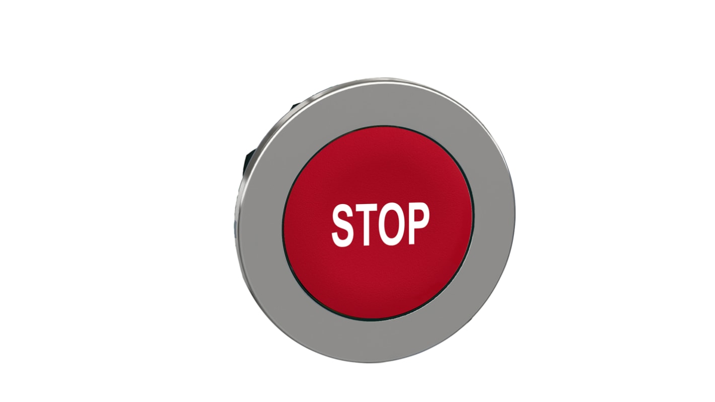 Attuatore pulsante rotondo ZB4 di Schneider Electric, diametro foro 30 mm, colore rosso, protezione IP66/IP67/IP69K.