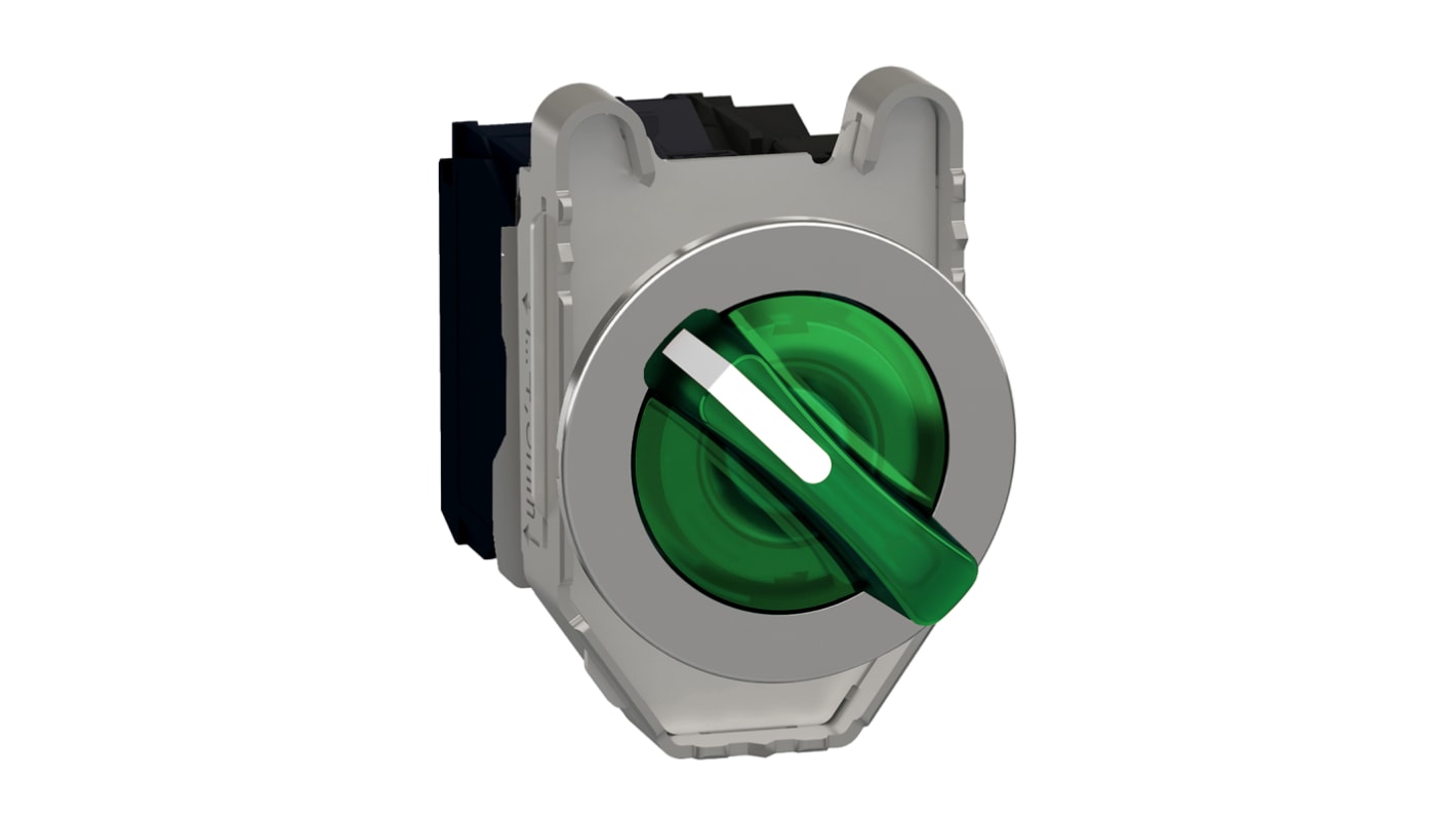 Selettore a 3 posizioni Schneider Electric XB4FK133B5, diametro foro 30mm, illuminato, per applicazioni in ambienti estremi.