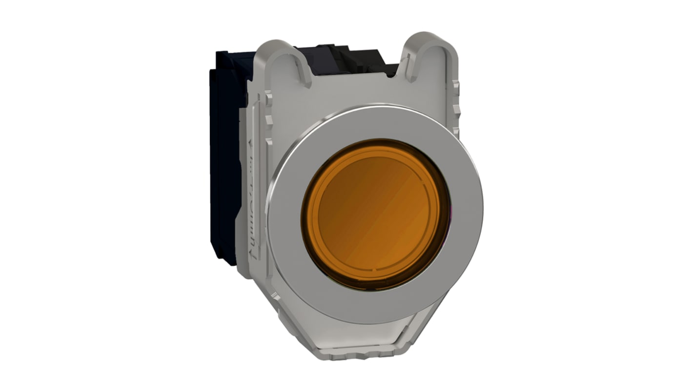 Pulsante luminoso Schneider Electric XB4FW35B5, montaggio a pannello, SPDT, diametro 30 mm, colore arancione, resistenza alle vibrazioni.