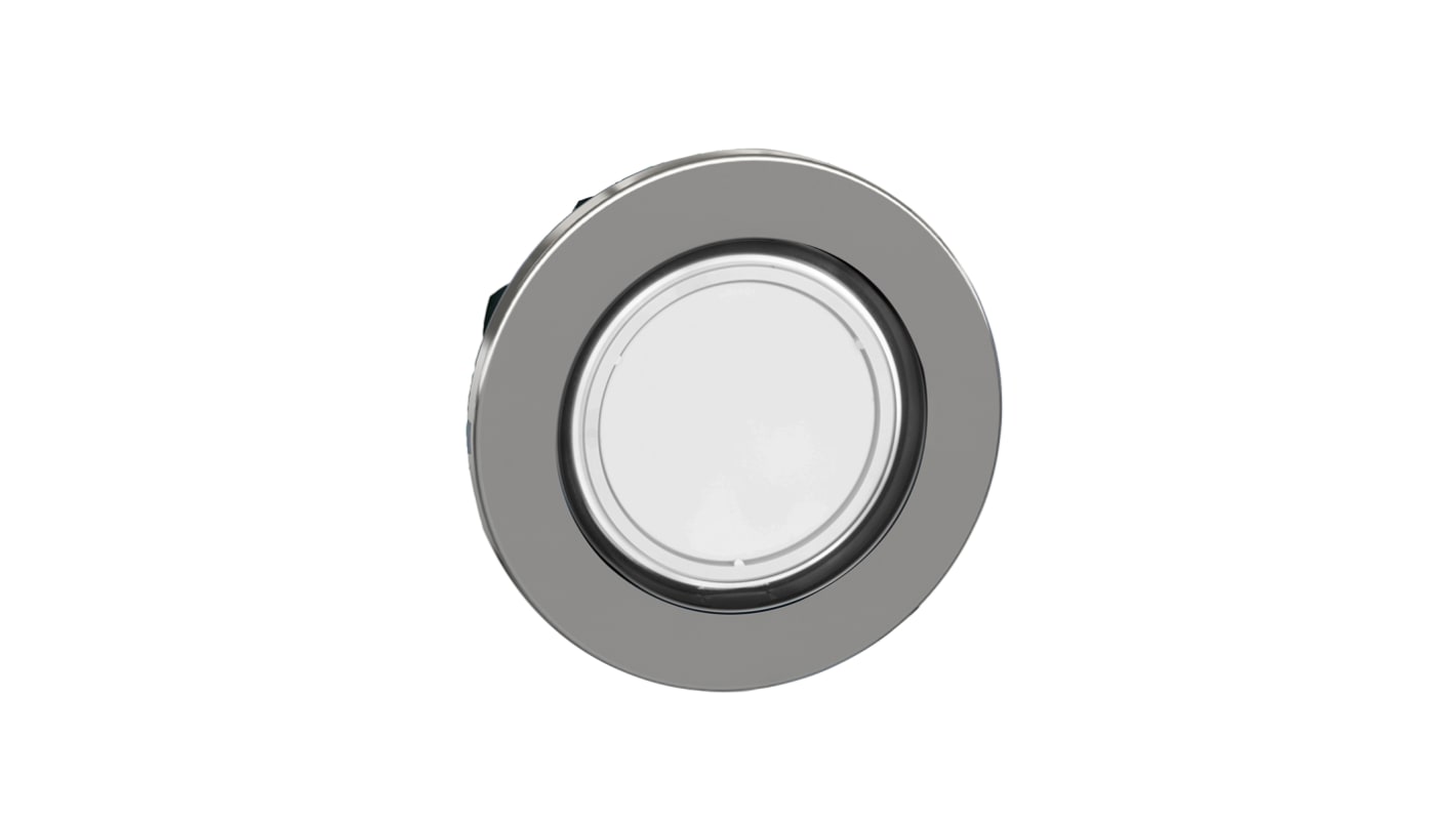 Attuatore pulsante rotondo ZB4FA18 di Schneider Electric, diametro foro 30 mm, colore bianco, protezione IP66/IP67/IP69K.