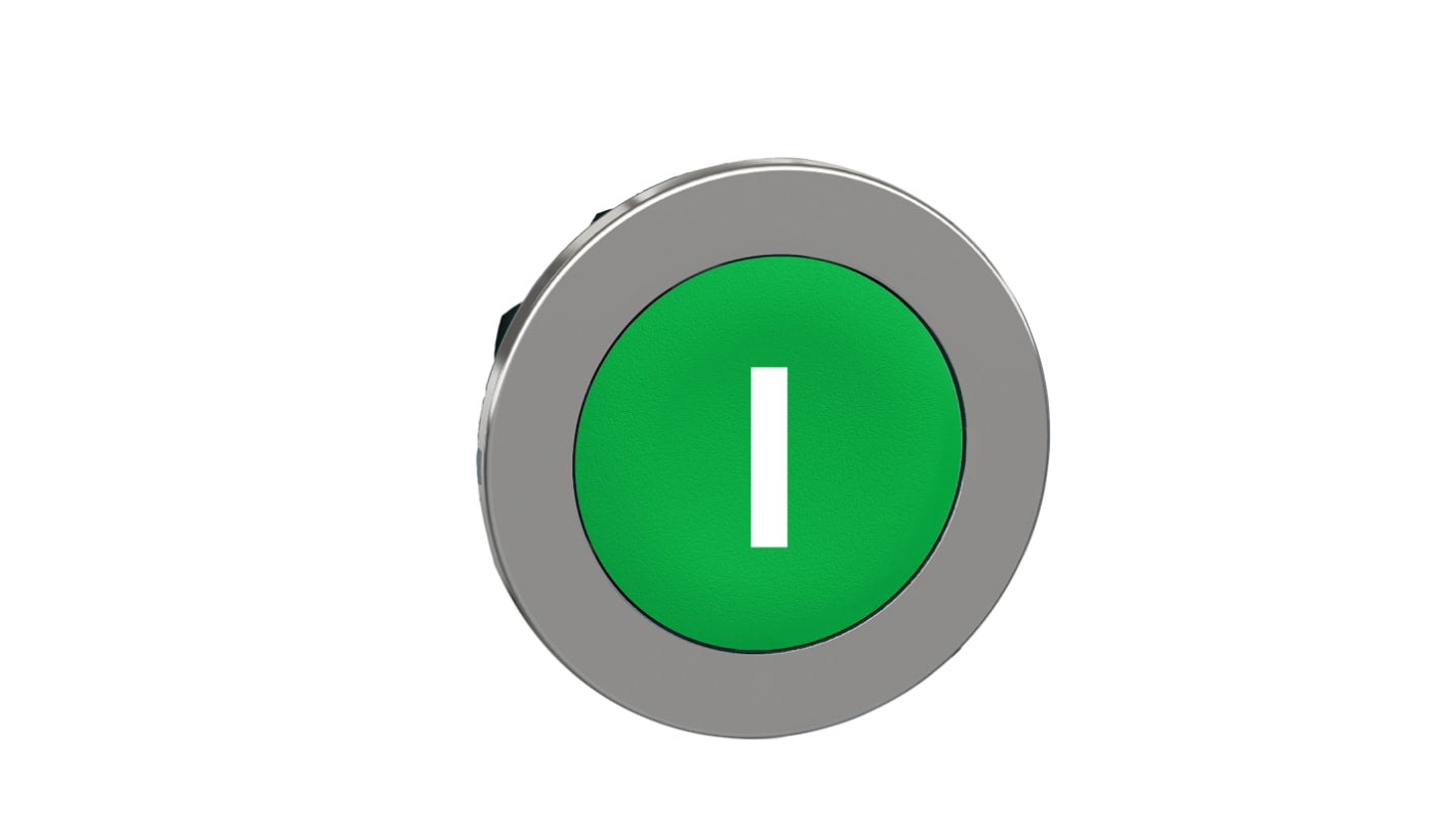 Attuatore pulsante instabile ZB4 di Schneider Electric, colore verde, diametro 36.5 mm, protezione IP66/IP67/IP69K, per ambienti estremi.