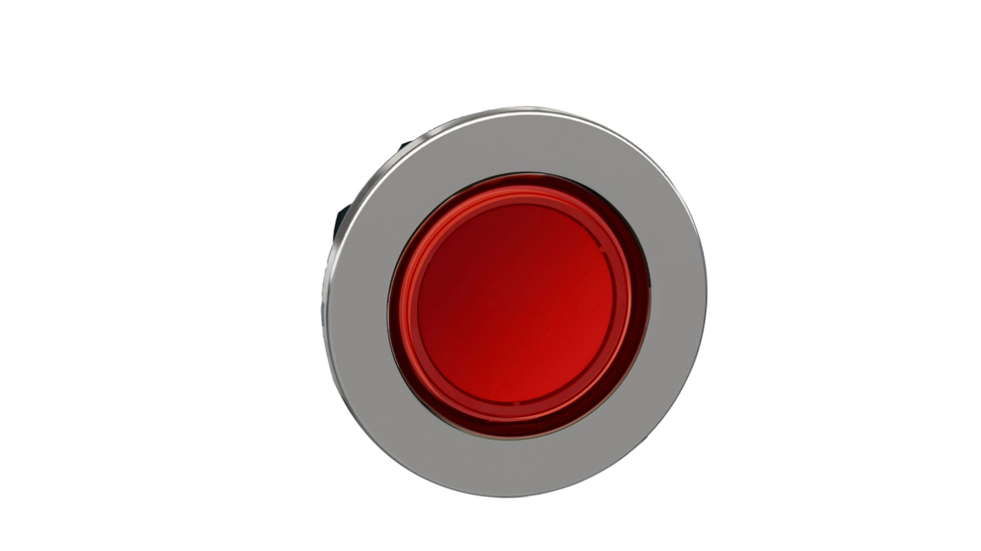 Attuatore pulsante rotondo ZB4 di Schneider Electric, diametro 30 mm, rosso, IP66/IP67/IP69K, per applicazioni industriali.