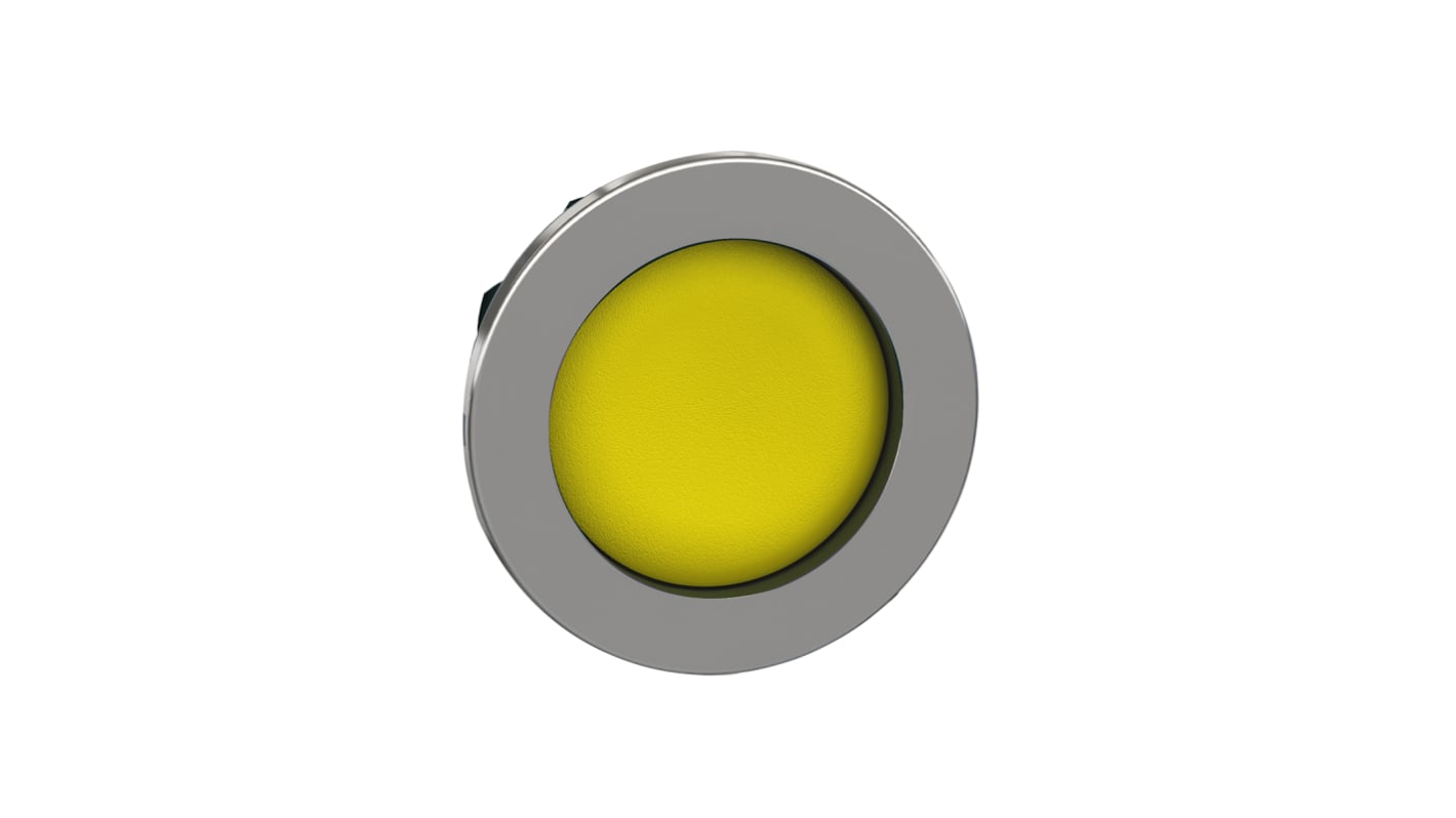 Attuatore pulsante rotondo ZB4FA56 di Schneider Electric, giallo, diametro foro 30 mm, protezione IP66/IP67/IP69K.