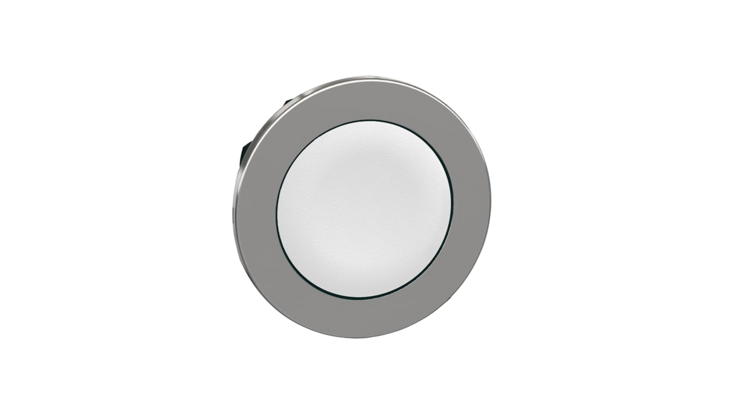 Attuatore pulsante rotondo ZB4 di Schneider Electric, diametro foro 30 mm, colore bianco, protezione IP66/IP67/IP69K.