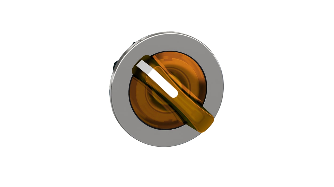 Selettore Schneider Electric ZB4FK1253, illuminato arancione, 2 posizioni, montaggio a filo, diametro foro 30mm, protezione IP66/IP67/IP69.
