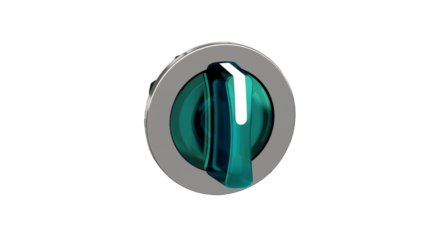 Selettore a 3 posizioni Schneider Electric ZB4FK1333, diametro 30mm, illuminato verde, protezione IP66/IP67/IP69.